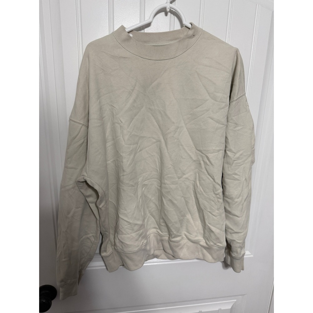 Abercrombie & Fitch Sweatshirt Mens M Soft A&F Essentials Oversized Cream EUC